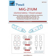 1/72 MiG-21UM (Closed cabin) Canopy Masks for Kovozavody Prostejov/R.V.Aircraft