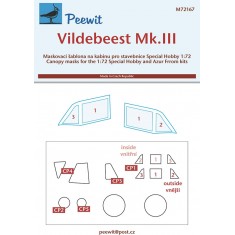 1/72 Vildebeest Mk.III Canopy Masks for Special Hobby/Azur Frrom kits