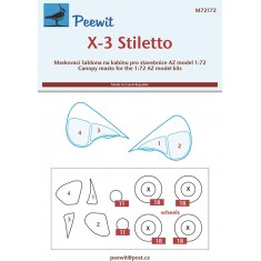 1/72 X-3 Stiletto Canopy Masks for AZ model