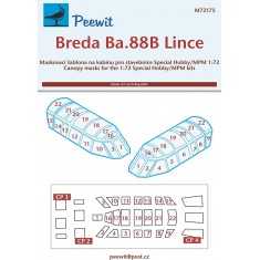 1/72 Breda Ba.88B Lince Canopy Masks for Special Hobby/MPM kits