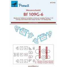 1/72 Bf-109G6 Canopy Masks for Tamiya kits