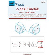 1/72 Z-37A Cmelak Canopy Masks for Kovozavody Prostejov kits