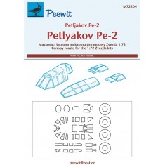 1/72 Petlyakov Pe-2 Canopy Masks for Zvezda kits