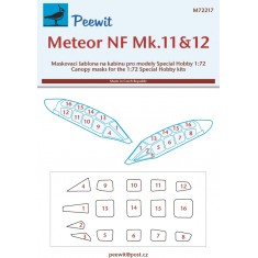 1/72 Meteor NF Mk.12 Canopy Masks for Special Hobby kits