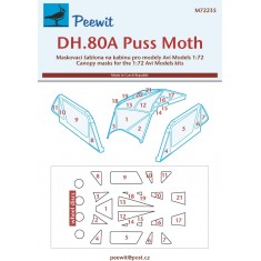 1/72 DH.80A Puss Moth Canopy Masks for Avi kits