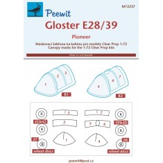 1/72 Gloster E28/39 Pioneer Canopy Masks for Clear Prop kits