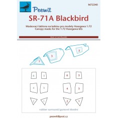 1/72 SR-71A Blackbird Canopy Masks for Hasegawa kits