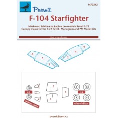 1/72 F-104 Starfighter Canopy Masks for Revell/ Monogram/PM kits