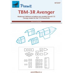 1/72 TBM-3R Avenger Canopy Masks for Sword kits