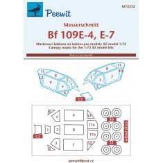 1/72 Messerschmitt Bf 109E-4, E-7 Canopy Masks for AZ model