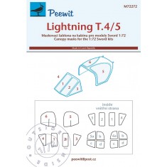 1/72 Lightning T.4/5 Canopy Masks for Sword kits