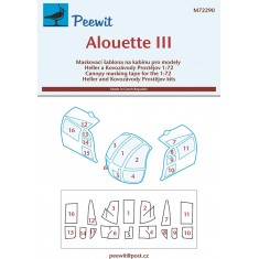 1/72 Alouette III Canopy Masks for Heller/Kovozavody Prostejov kits