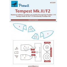 1/72 Tempest Mk.II/F2 Canopy Masks for Kovozavody Prostejov kits