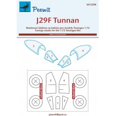 1/72 J29F Tunnan Canopy Masks for Tarangus kits
