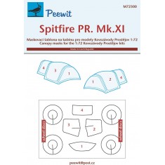 1/72 Spitfire PR. Mk.XI Canopy Masks for Kovozavody Prostejov kits