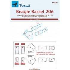 1/72 Beagle Basset 206 Canopy Masks for Airfix kits