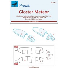 1/72 Gloster Meteor Canopy Masks for Airfix kits