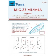 1/72 MiG-23 ML/MLA Flogger-G Canopy Masks for Clear Prop kits