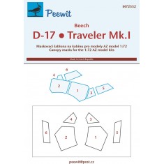 1/72 Beech D-17 / Traveler Mk.I Canopy Masks for AZ model