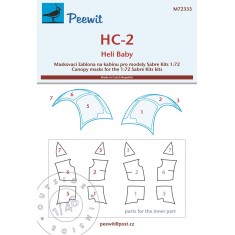 1/72 HC-2 Heli Baby Canopy Masks for Sabre Kits kits