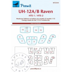 1/72 UH-12A/B Raven, HTE-1, HTE-2 Canopy Masks for LF kits