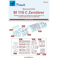1/72 Messerschmitt Bf 110 C Zerstorer Canopy Masks for Italeri/ Bilek kits