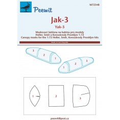 1/72 Jak-3 Canopy Masks for Heller/ Smer/ Kovozavody Prostejov kits