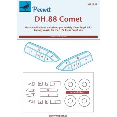 1/72 DH.88 Comet Canopy Masks for Clear Prop kits