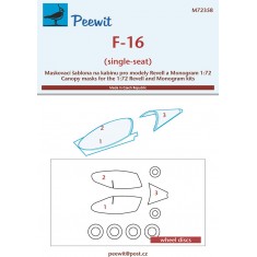 1/72 F-16 (single-seat) Canopy Masks for Revell/Monogram kits