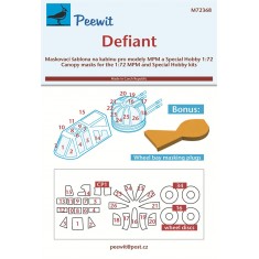 1/72 Defiant Canopy Masks for MPM/Special Hobby kits