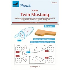1/72 Twin Mustang Canopy Masks for Special Hobby kits