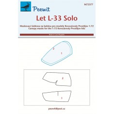 1/72 Let L-33 Solo Canopy Masks for Kovozavody Prostejov kits