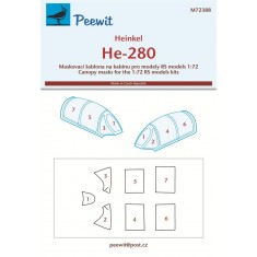 1/72 Heinkel He 280 Jet Fighter Canopy Masks for RS Models Kit
