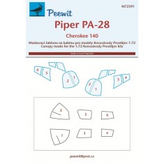 1/72 Piper PA-28 Cherokee 140 Canopy Masking for Kovozavody Prostejov Kit