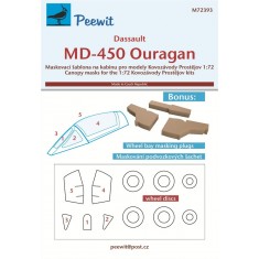 1/72 Dassault MD 450 Ouragan Canopy Masking for Kovozavody Prostejov Kit