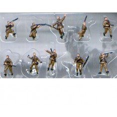 1/144 WWII Russian Soldiers (10 figures, Pre-painted)