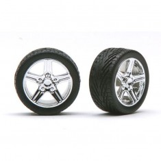 1/24 Irok'S Rims w/Tyres Chrome (4pcs)