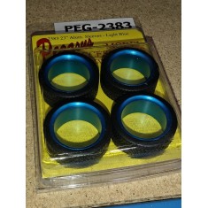1/24 Sleeves 23" Alum Polished Lt. Blue w/Tyre (4pcs)