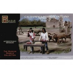1/48 California Mission Indians set #2 (5 indians, 4 oxen, cart, plow, acc.)