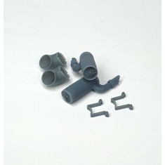 1/35 Flammvernichter Exhaust with Absatzkrummer (Curved Hood)