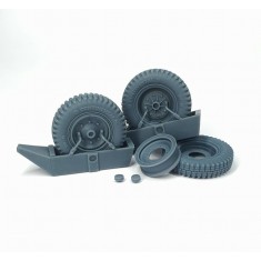 1/35 Sd.Kfz. 251 Front Wheels with Snow Shoes, Spare Wheel and Rim