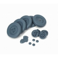 1/35 Sd.Kfz. 222 Early Road Wheels with Spare Wheel (Weighted) Type 3 for Tamiya Kit