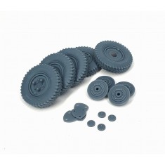 1/35 Sd.Kfz. 222 Early Road Wheels with Spare Wheel (Weighted) Type 3 for HobbyBoss Kit