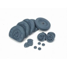 1/35 Sd.Kfz. 222 Early Flat Tyres Type 3 (4pcs + Spare) for Tamiya Kit