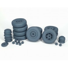1/35 DUKW Road Wheels with Spare Wheel and WTCT-6 Trailer Road Wheels (Weighted) for I Love Kit