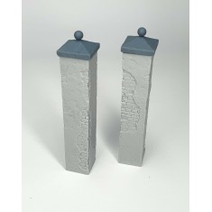 1/35 Primed Brick Pillars - Cracked (2pcs)
