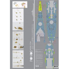 1/200 USS BB-61 Iowa 1944 Wooden Deck Set (20B Deck Blue) for Trumpeter 03706 kit