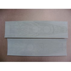 1/350 USS BB-63 Missouri Wooden Deck Set (Blue) & Dry Transfer for Tamiya