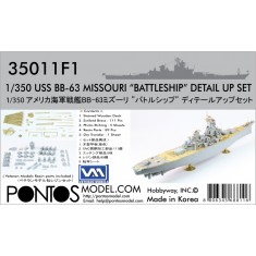 1/350 USS BB-63 Missouri Battleship Detail-up set for Tamiya BB-62 New Jersey kit