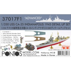 1/350 USS CA-35 Indianapolis 1945 "Advanced" Detail-up set for Academy kit